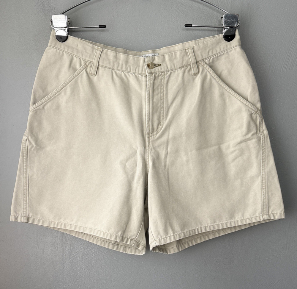 Columbia Canvas Shorts Womens Size 12 Khaki Hiking Gorpcore Minimalist Outdoors